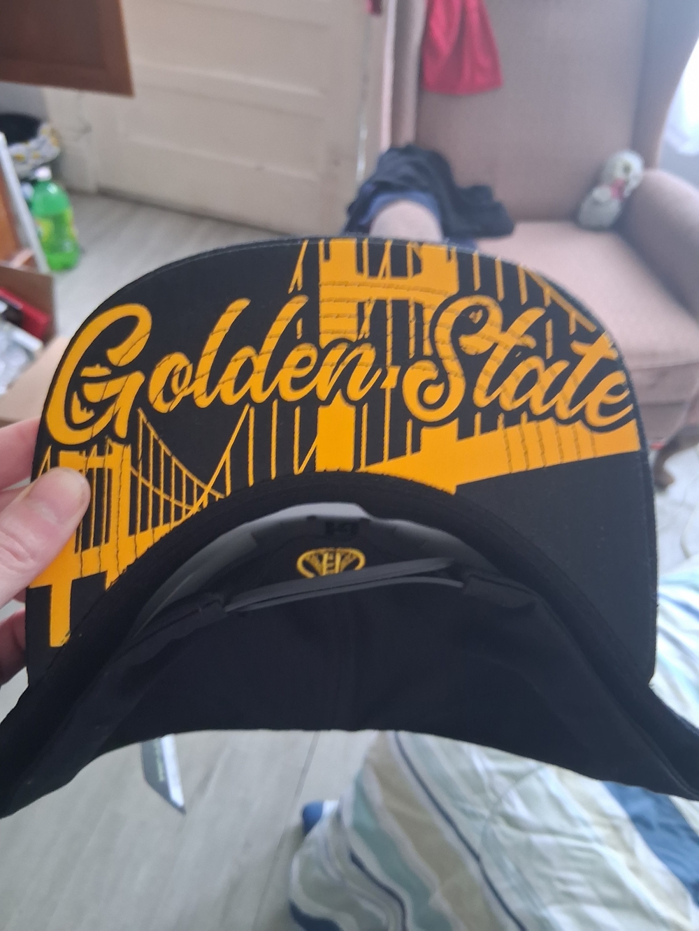NBA Golden State Warriors Embroiderd Black & Yellow Snapback Hat
